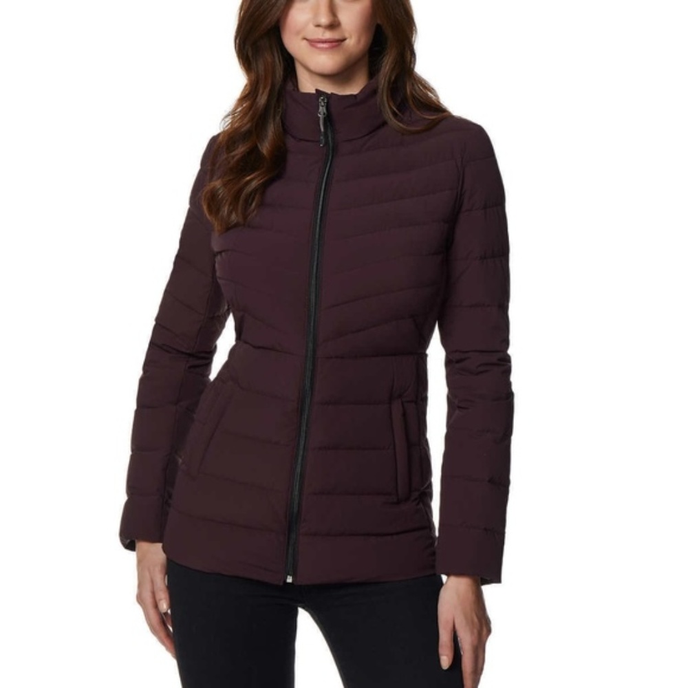 32 Degrees Heat Hooded Puffer Jacket Acai Berry NWT - Picture 1 of 7